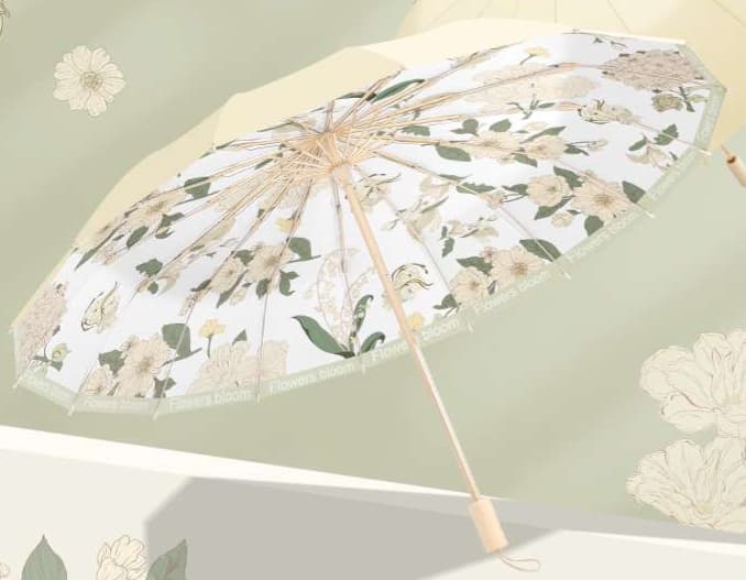 花咲く優雅な日傘