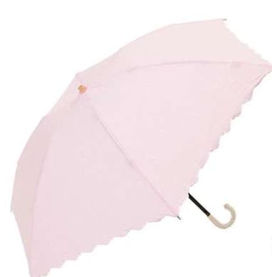 日傘 花柄縁取り晴雨兼用折りたたみ傘