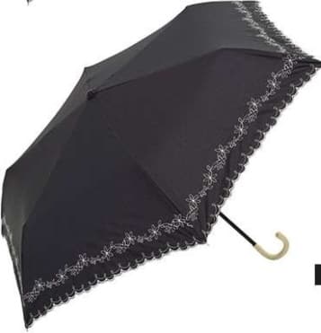 日傘 花柄縁取り晴雨兼用折りたたみ傘