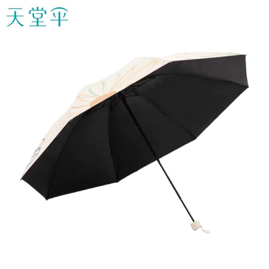 日傘 花柄プリントの晴雨兼用折りたたみ傘