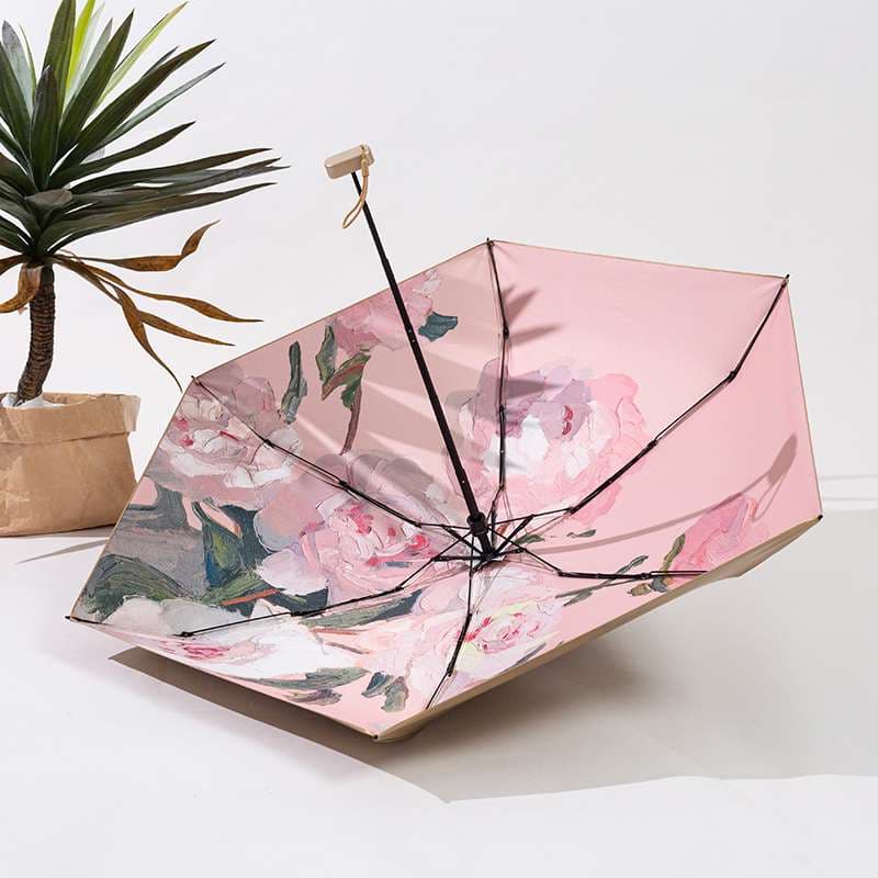 日傘 華麗な花柄アート 雨晴れ兼用傘