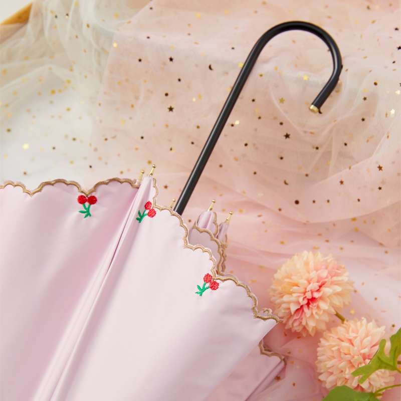 日傘 優雅な花刺繍パラソル