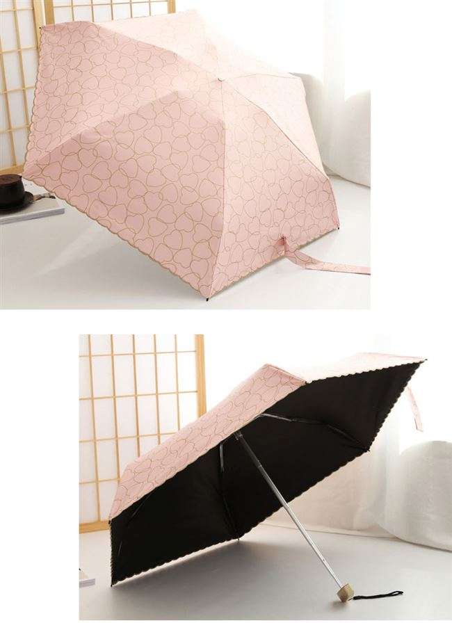 日傘 ハートモチーフ 晴雨兼用折りたたみ傘