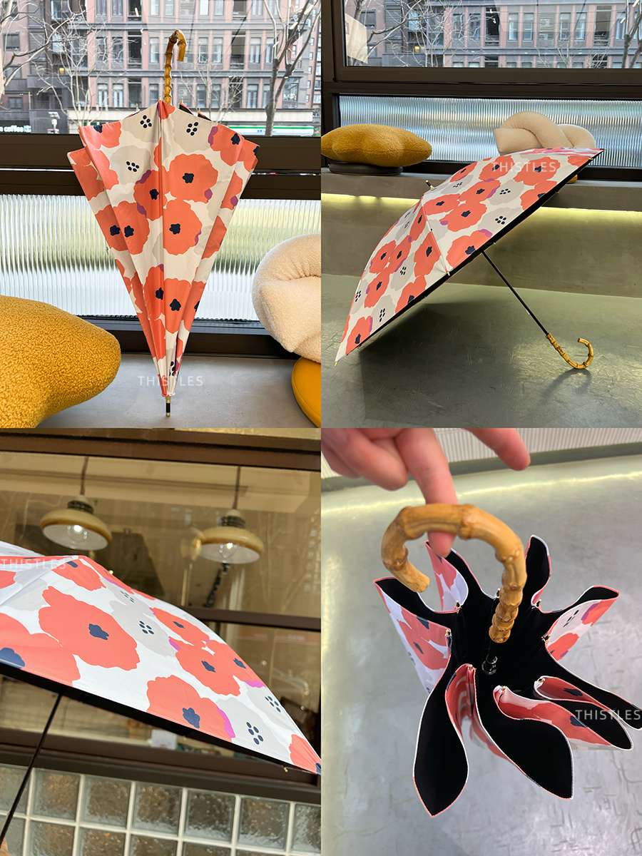 海辺の花柄日傘
