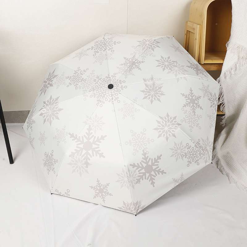 雪の結晶柄 折りたたみ日傘