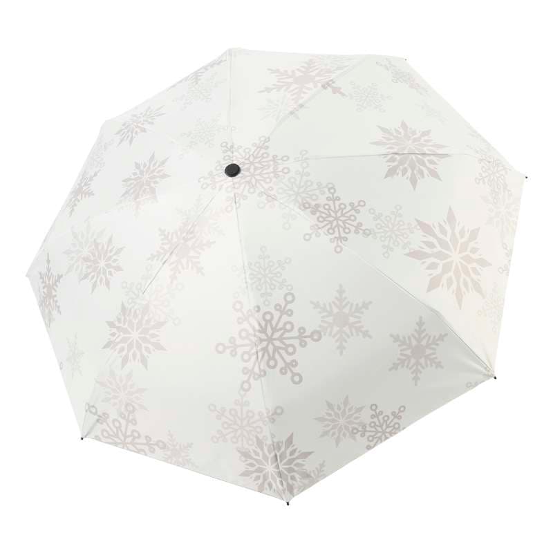雪の結晶柄 折りたたみ日傘