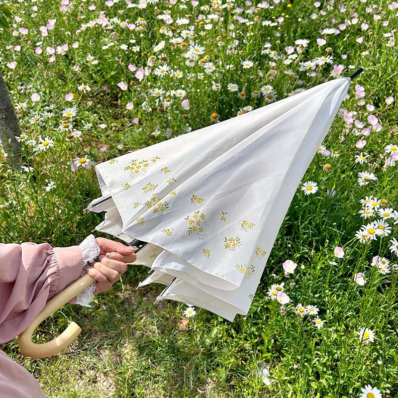 花柄刺繍入り優雅な日傘