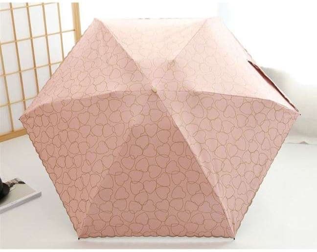日傘 ハートモチーフ 晴雨兼用折りたたみ傘
