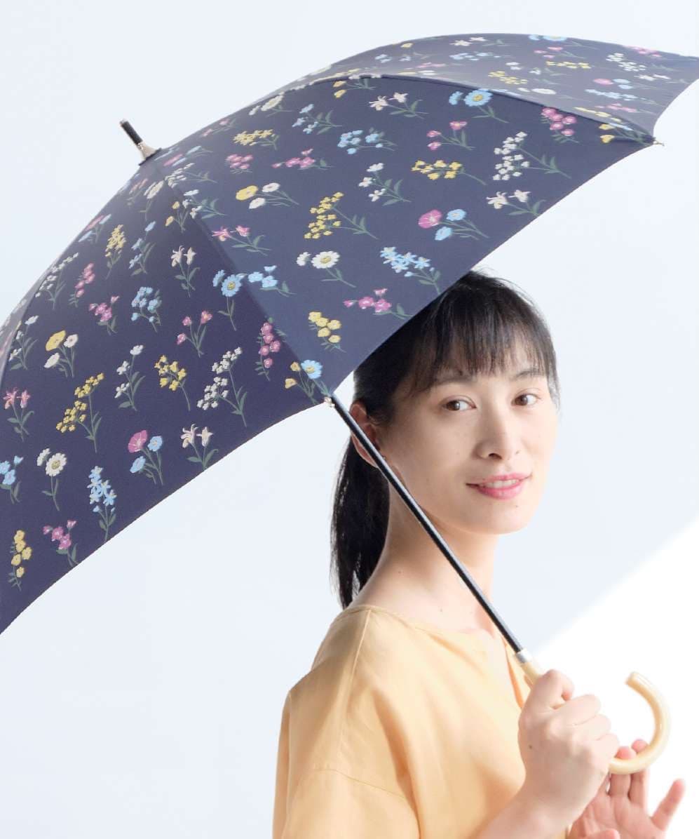 花柄美人の折りたたみ日傘