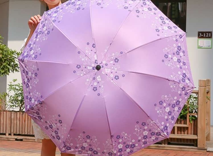 日傘 花柄デザイン 晴雨兼用折りたたみ傘