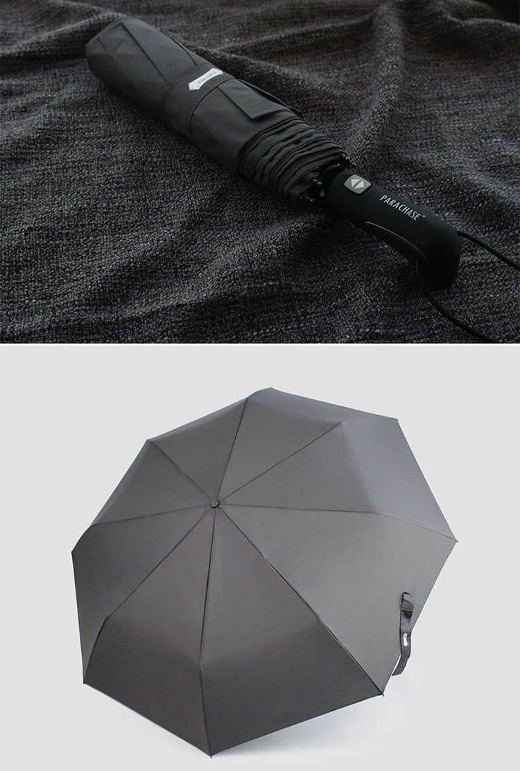 日傘 雨粒弾く三色折り畳み傘