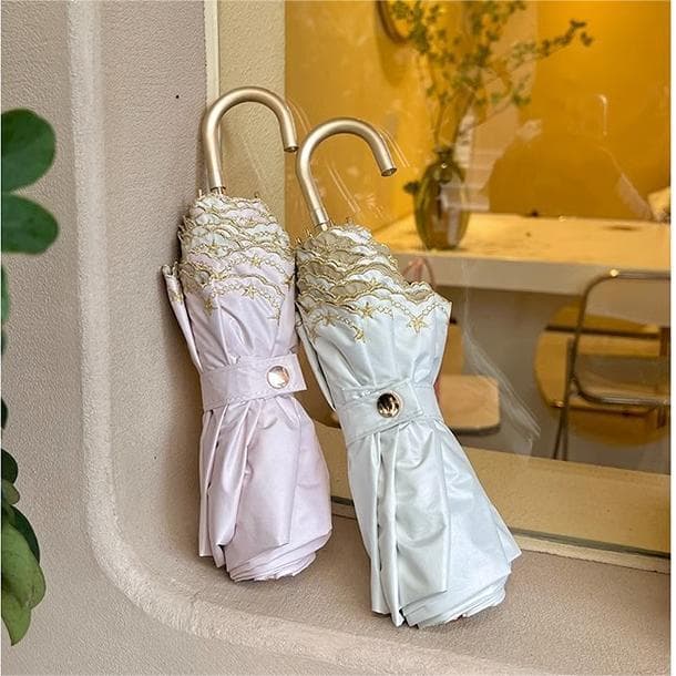 優美刺繍折りたたみ日傘