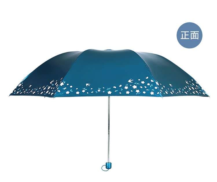 花柄フリル付き折りたたみ日傘