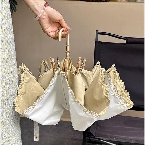 優美刺繍折りたたみ日傘