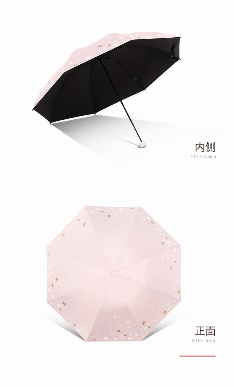 桜舞う和風折りたたみ日傘